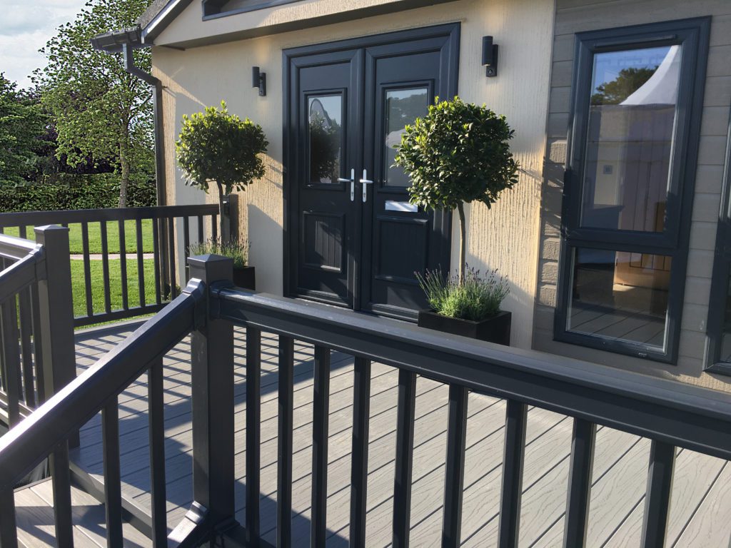 Composite decking for mobile homes and caravans