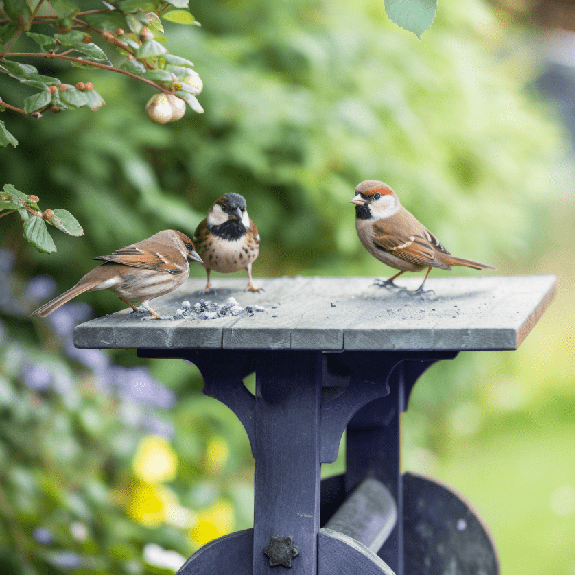 Bird Table In Garden